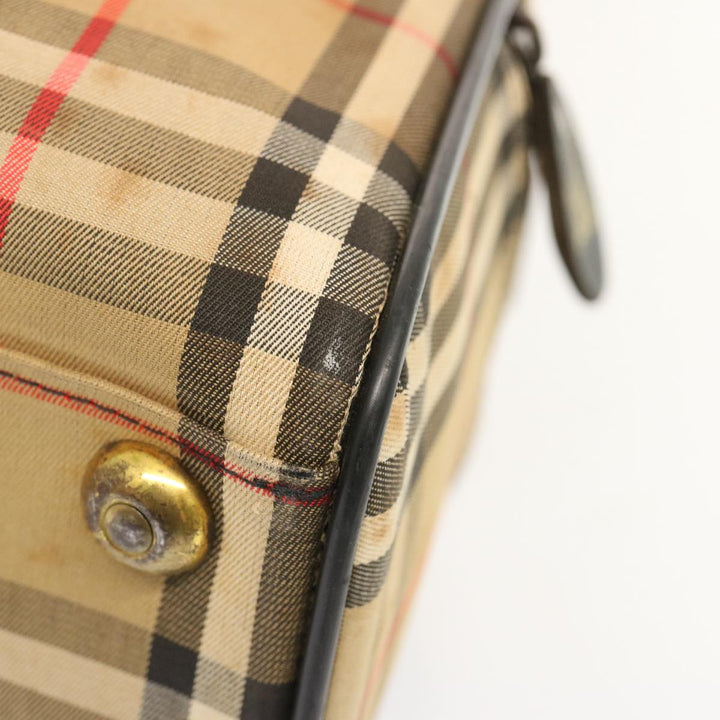 BurberrySs Nova Check Boston Bag Canvas Beige Auth 73347