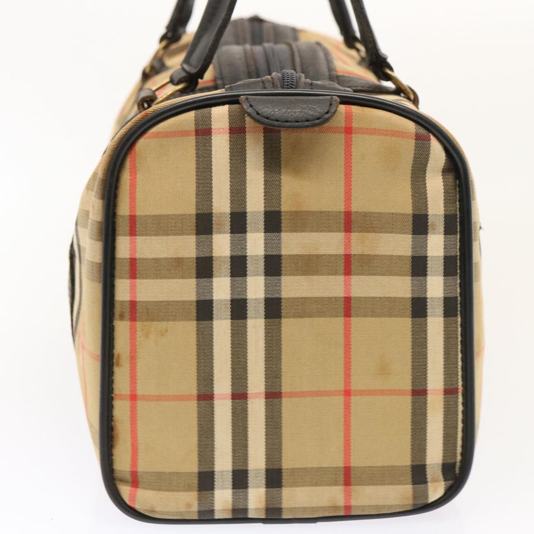BurberrySs Nova Check Boston Bag Canvas Beige Auth 73347
