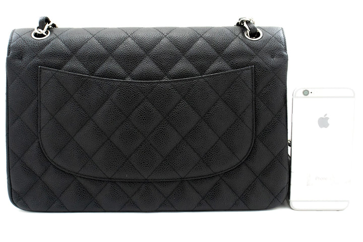 Chanel 11" Large Grained Calfskin Double New Chain Shoulder Bag