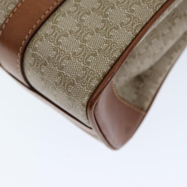 Celine Macadam Canvas Shoulder Bag Beige Auth 73415