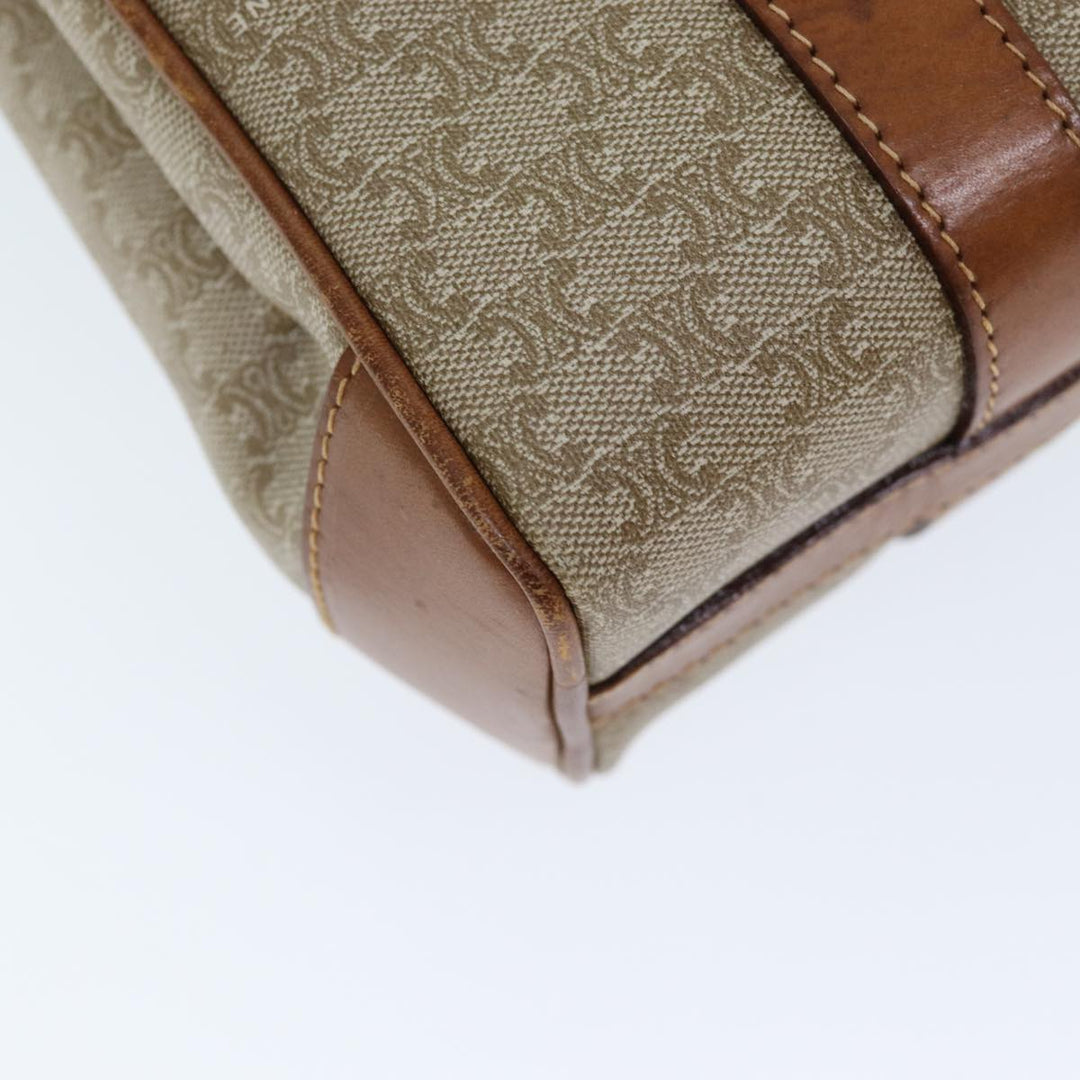 Celine Macadam Canvas Shoulder Bag Beige Auth 73415