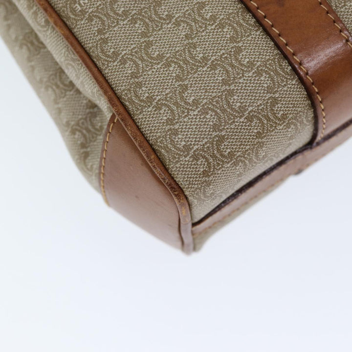 Celine Macadam Canvas Shoulder Bag Beige Auth 73415