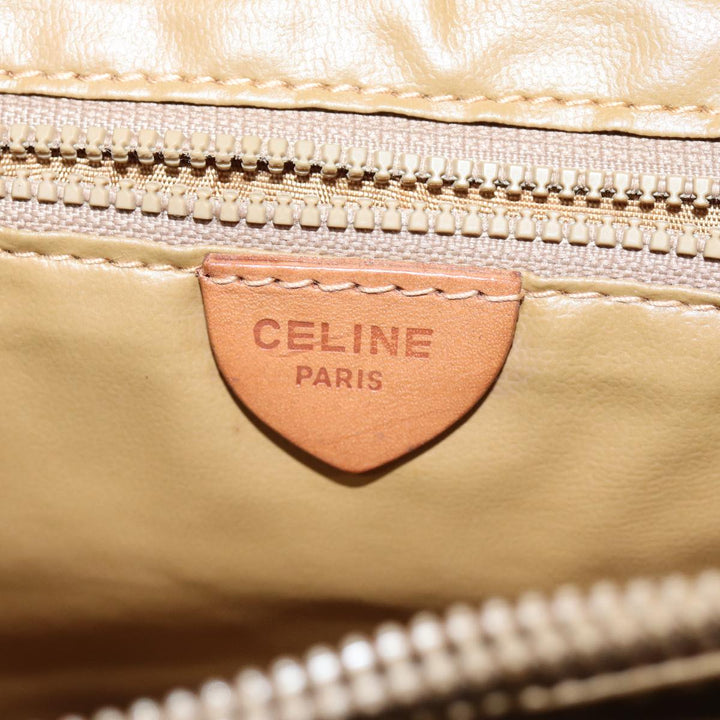 Celine Macadam Canvas Shoulder Bag Beige Auth 73415