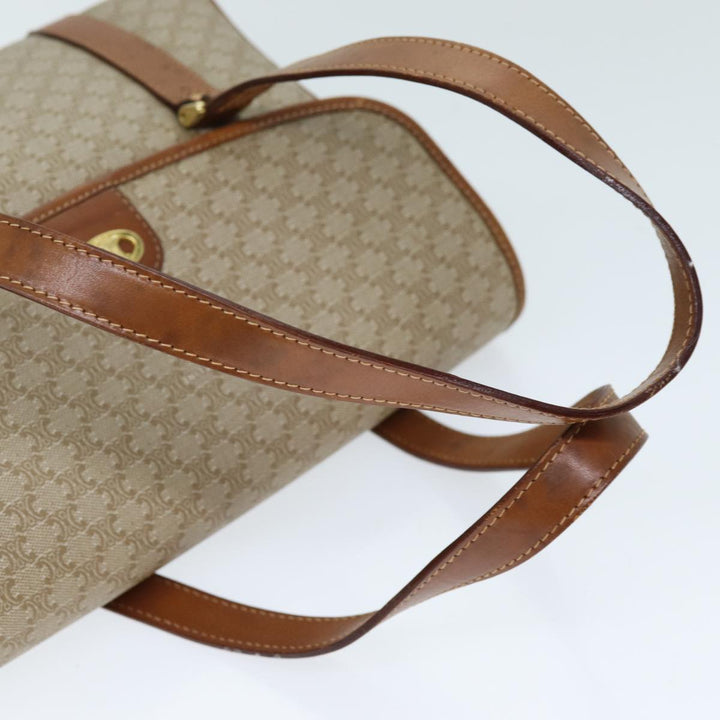 Celine Macadam Canvas Shoulder Bag Beige Auth 73415