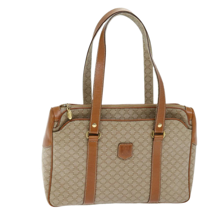Celine Macadam Canvas Tote Bag Beige Auth 73431