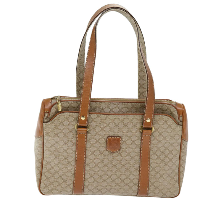 Celine Macadam Canvas Tote Bag Beige Auth 73431