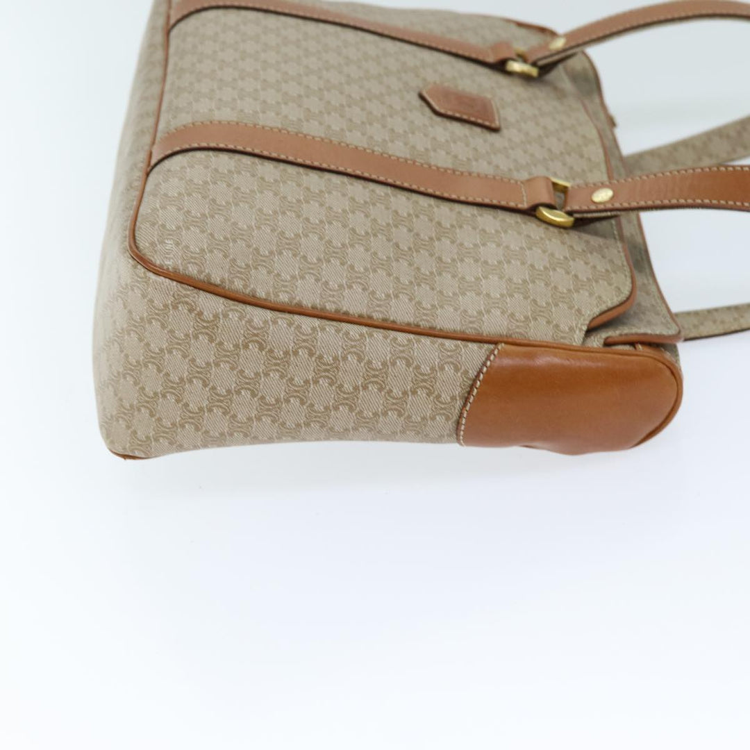 Celine Macadam Canvas Tote Bag Beige Auth 73431