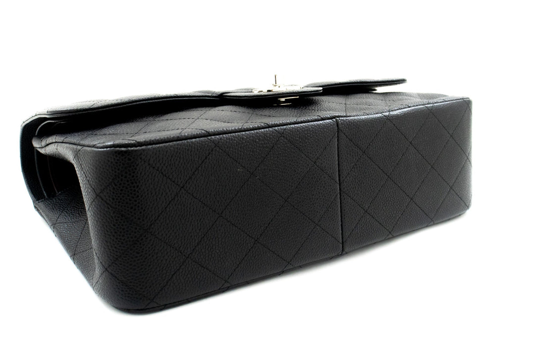 Chanel 11" Large Grained Calfskin Double New Chain Shoulder Bag