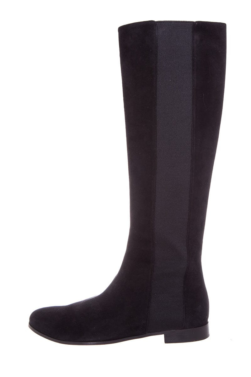 Jimmy Choo Faith Flat Black Suede Boots SZ 39