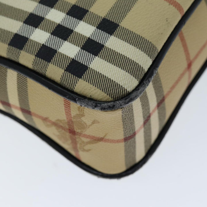 BurberrySs Nova Check Clutch Bag PVC Beige Auth 73528