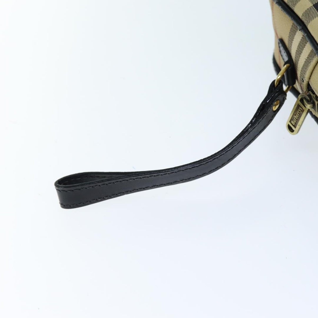 BurberrySs Nova Check Clutch Bag PVC Beige Auth 73528