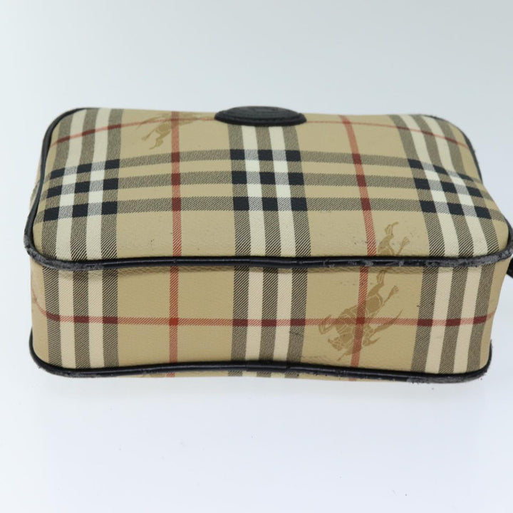 BurberrySs Nova Check Clutch Bag PVC Beige Auth 73528