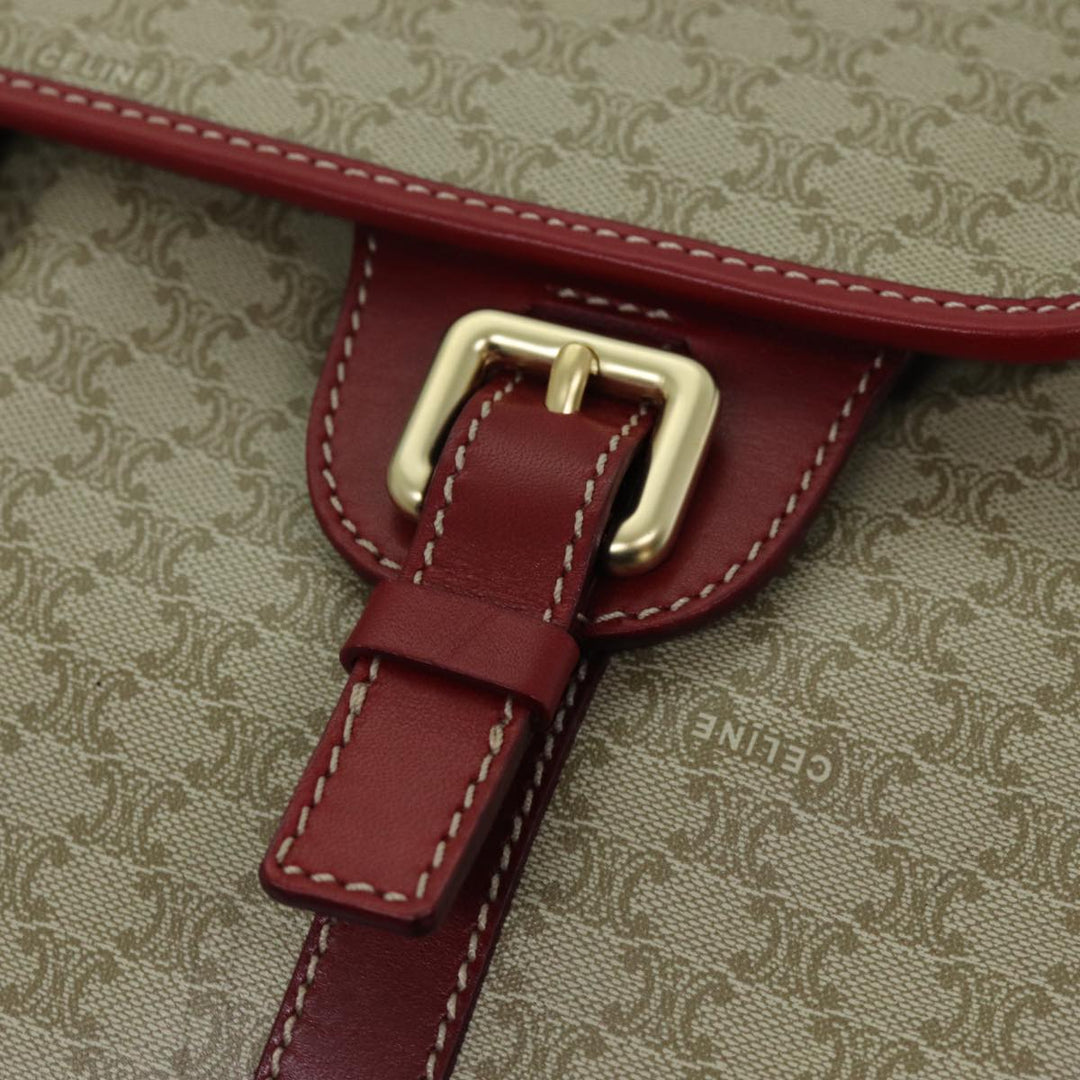 Celine Macadam Canvas Shoulder Bag Beige  73585