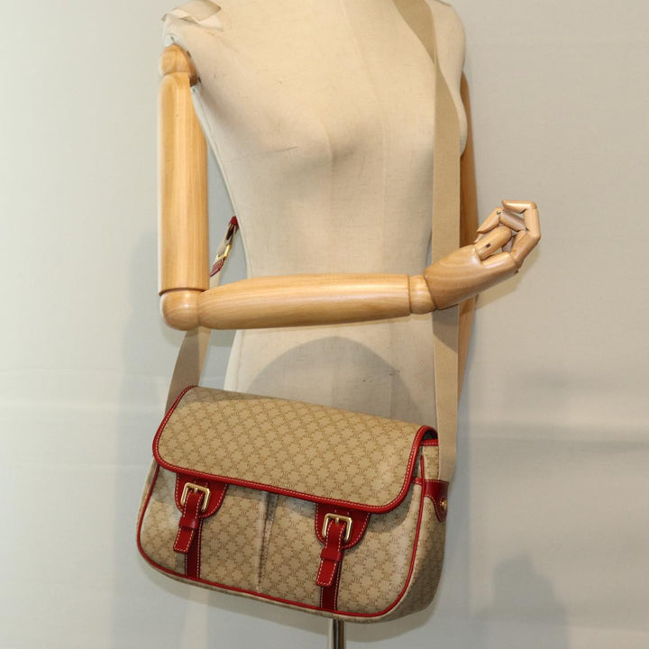 Celine Macadam Canvas Shoulder Bag Beige  73585