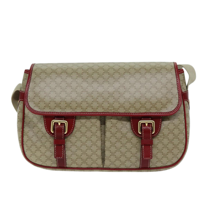 Celine Macadam Canvas Shoulder Bag Beige  73585
