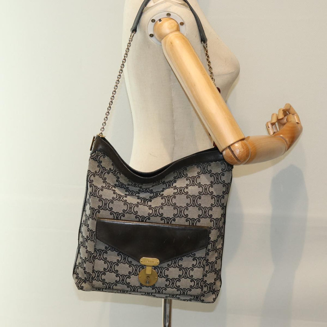 Celine Triomphe Canvas Shoulder Bag Gray  73617