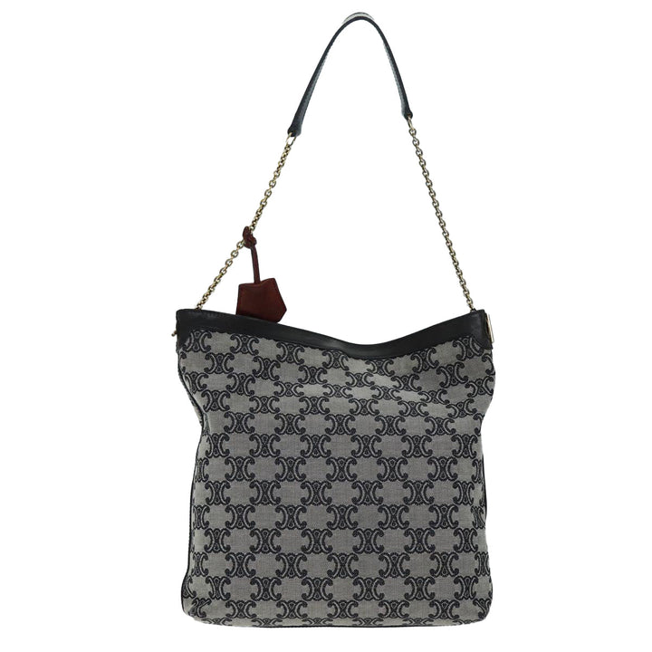Celine Triomphe Canvas Shoulder Bag Gray  73617