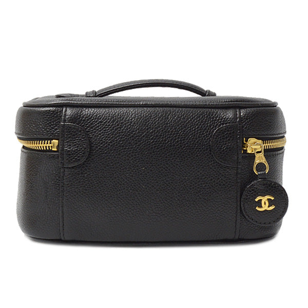 Top Quality Chanel Caviar Skin Vanity Bag Cosmetic Pouch Black