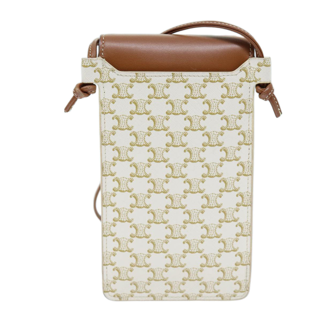 Celine Triomphe Shoulder Pouch PVC Leather Whe  73744