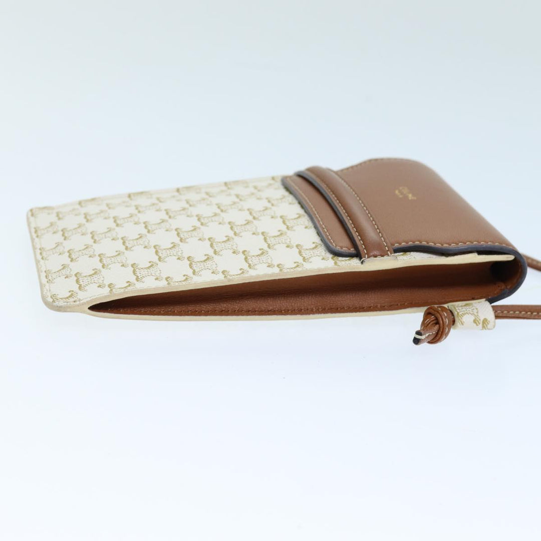 Celine Triomphe Shoulder Pouch PVC Leather Whe  73744