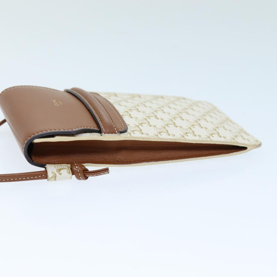 Celine Triomphe Shoulder Pouch PVC Leather Whe  73744