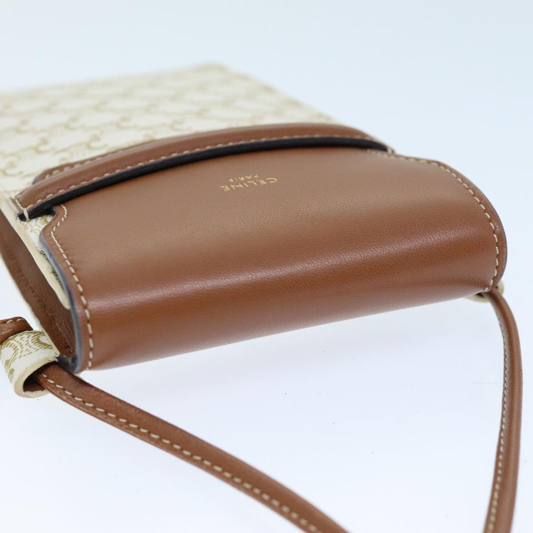 Celine Triomphe Shoulder Pouch PVC Leather Whe  73744