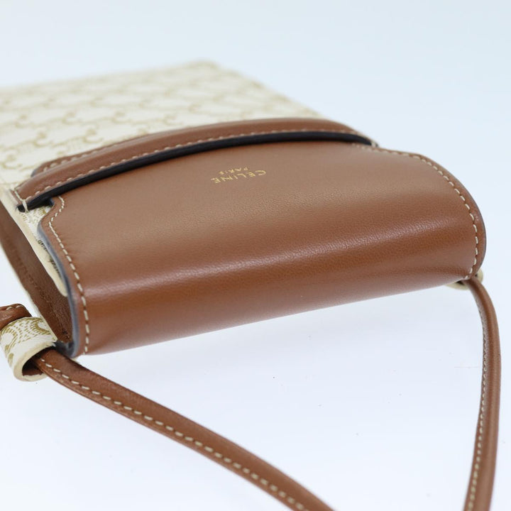 Celine Triomphe Shoulder Pouch PVC Leather Whe  73744