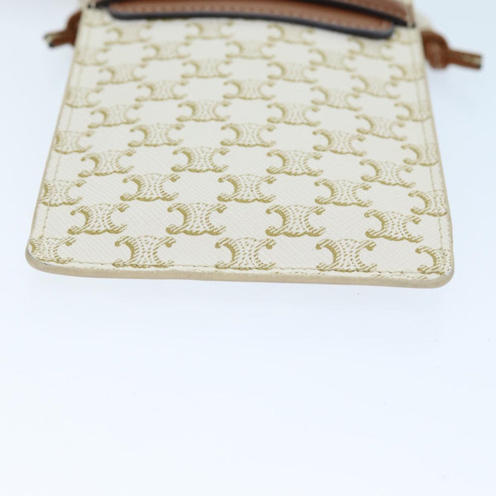 Celine Triomphe Shoulder Pouch PVC Leather Whe  73744