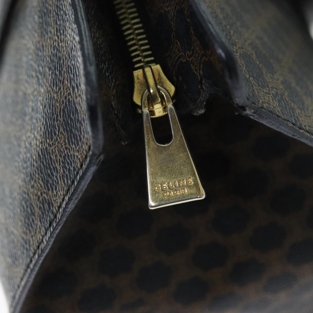 Celine Macadam Canvas Tote Bag PVC Black Auth 73751
