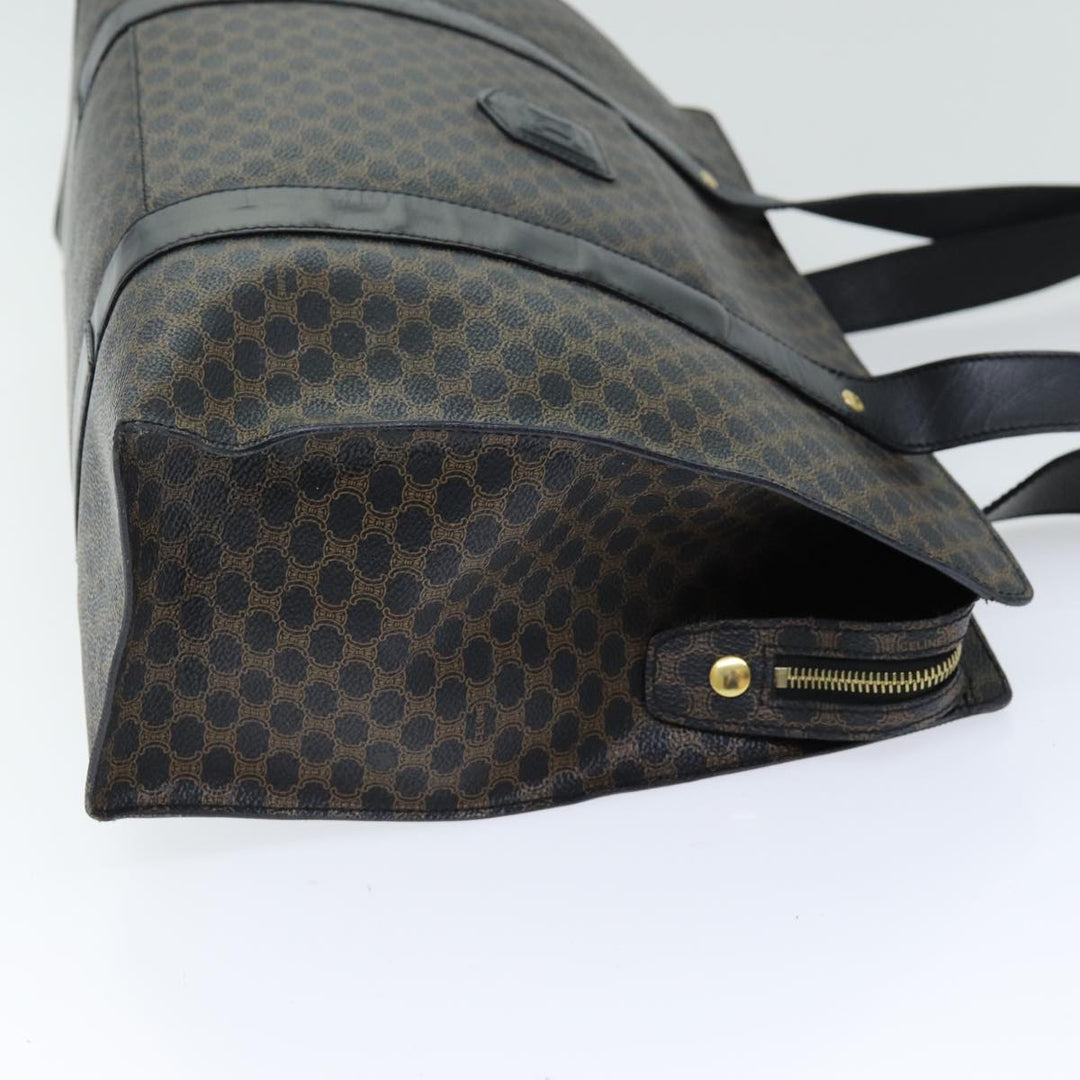 Celine Macadam Canvas Tote Bag PVC Black Auth 73751