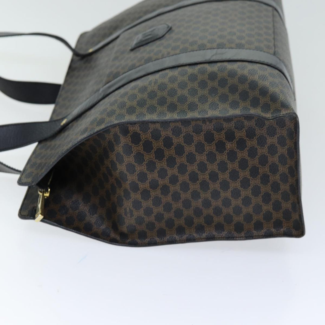 Celine Macadam Canvas Tote Bag PVC Black Auth 73751