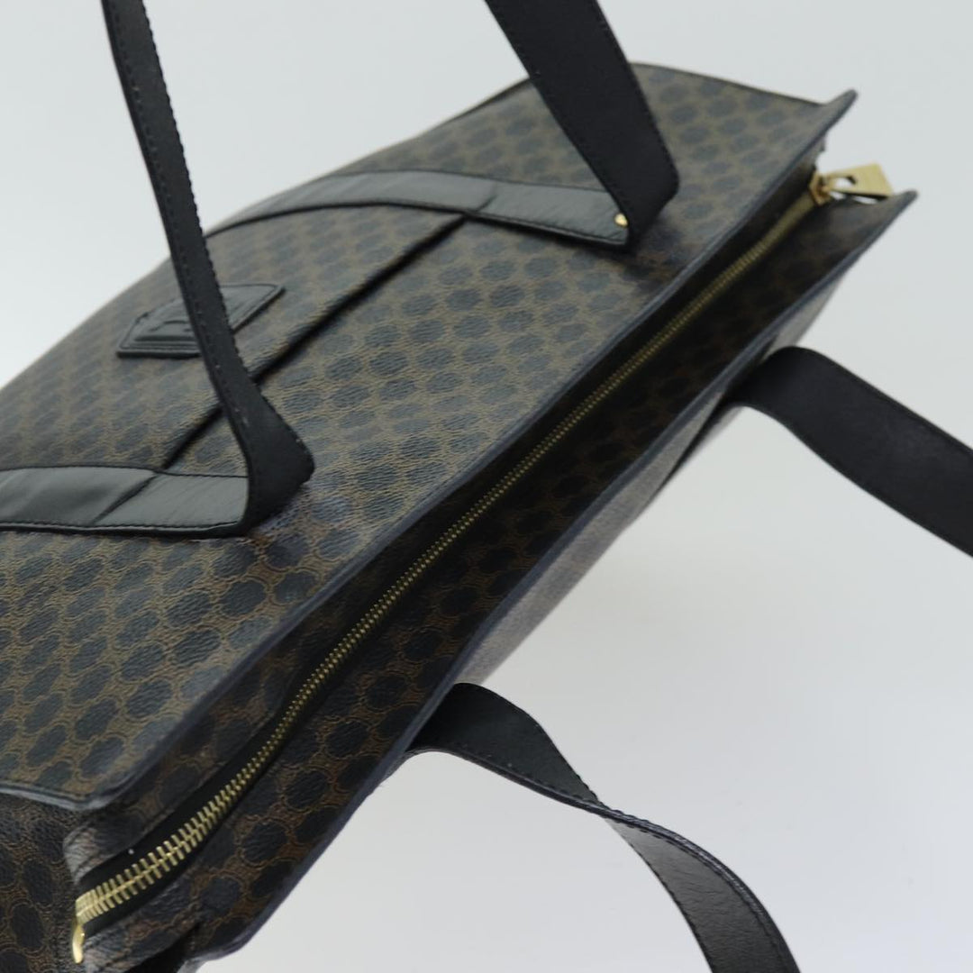 Celine Macadam Canvas Tote Bag PVC Black Auth 73751