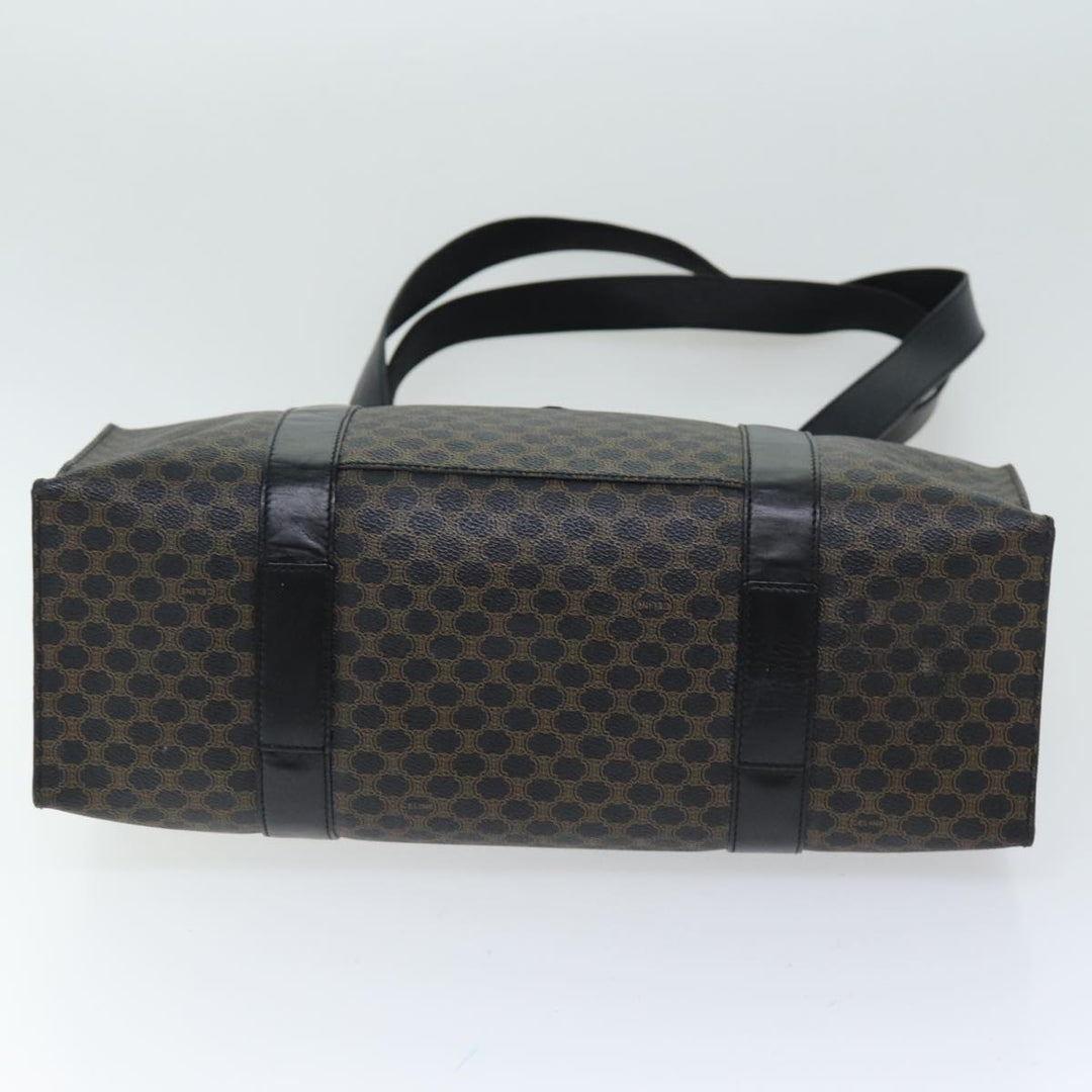 Celine Macadam Canvas Tote Bag PVC Black Auth 73751