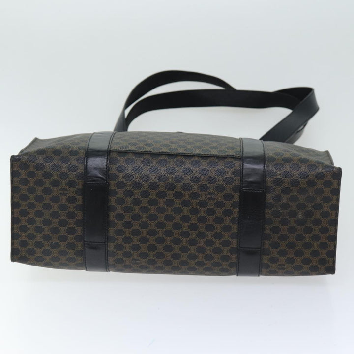 Celine Macadam Canvas Tote Bag PVC Black Auth 73751