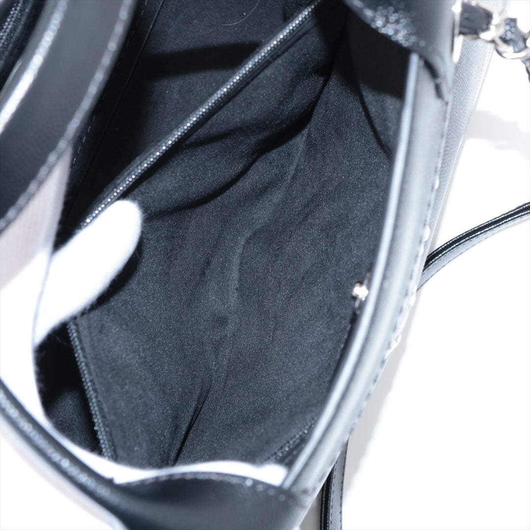 Top Quality Chanel Deauville Caviar S 2WAY Handbag Black Silver G  25th