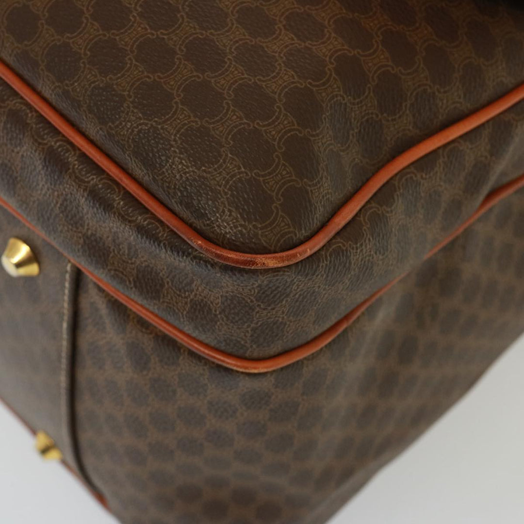 Celine Macadam Canvas Boston Bag PVC 2way Brown Auth 73841