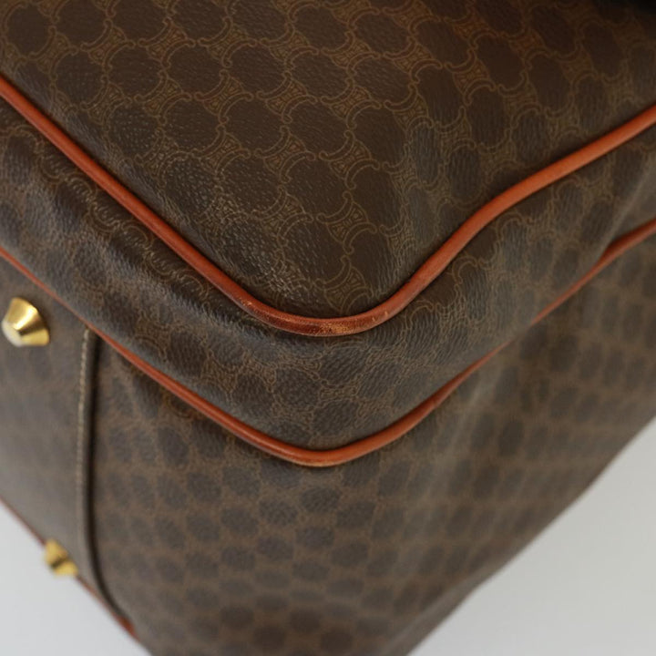 Celine Macadam Canvas Boston Bag PVC 2way Brown Auth 73841
