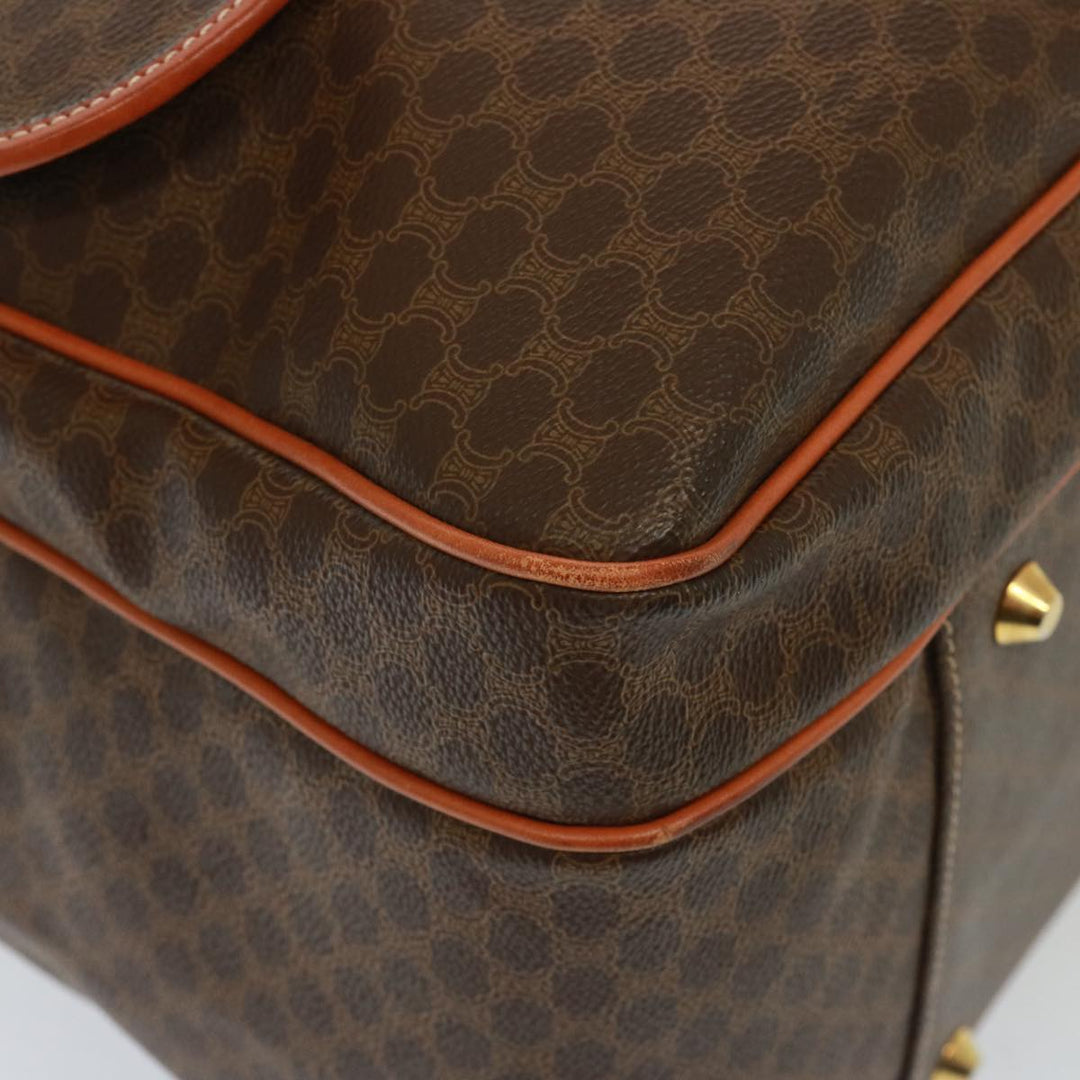 Celine Macadam Canvas Boston Bag PVC 2way Brown Auth 73841