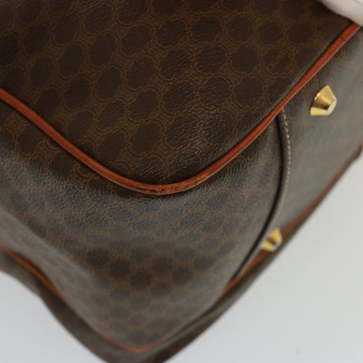 Celine Macadam Canvas Boston Bag PVC 2way Brown Auth 73841