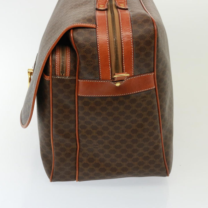 Celine Macadam Canvas Boston Bag PVC 2way Brown Auth 73841