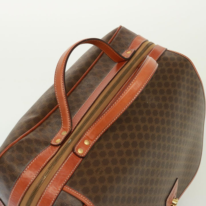 Celine Macadam Canvas Boston Bag PVC 2way Brown Auth 73841