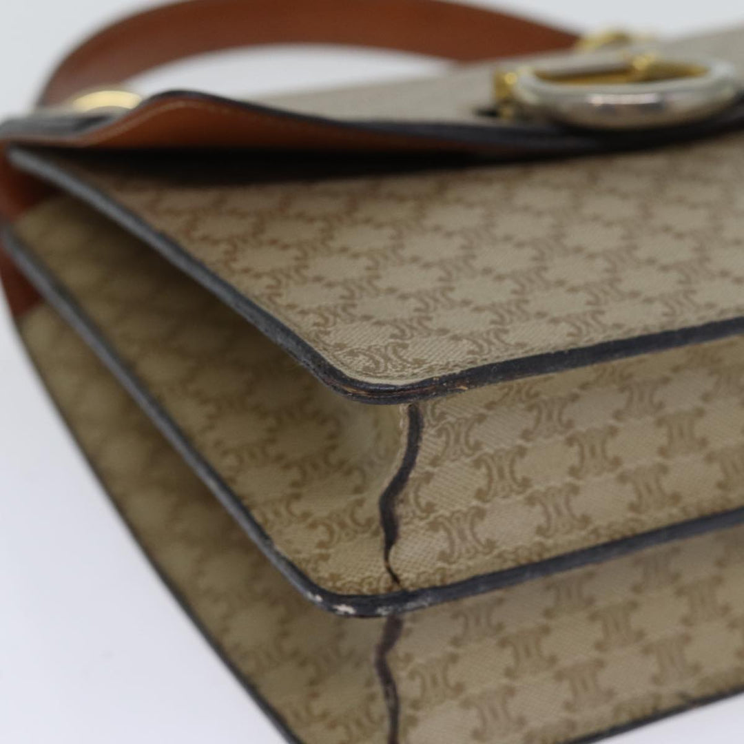 Celine Macadam Canvas Hand Bag Beige Auth 73851