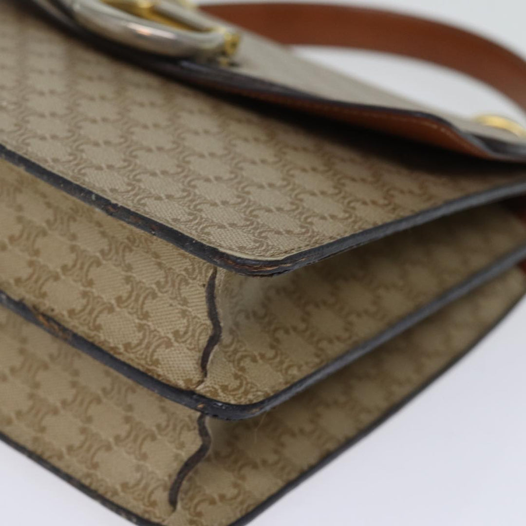 Celine Macadam Canvas Hand Bag Beige Auth 73851