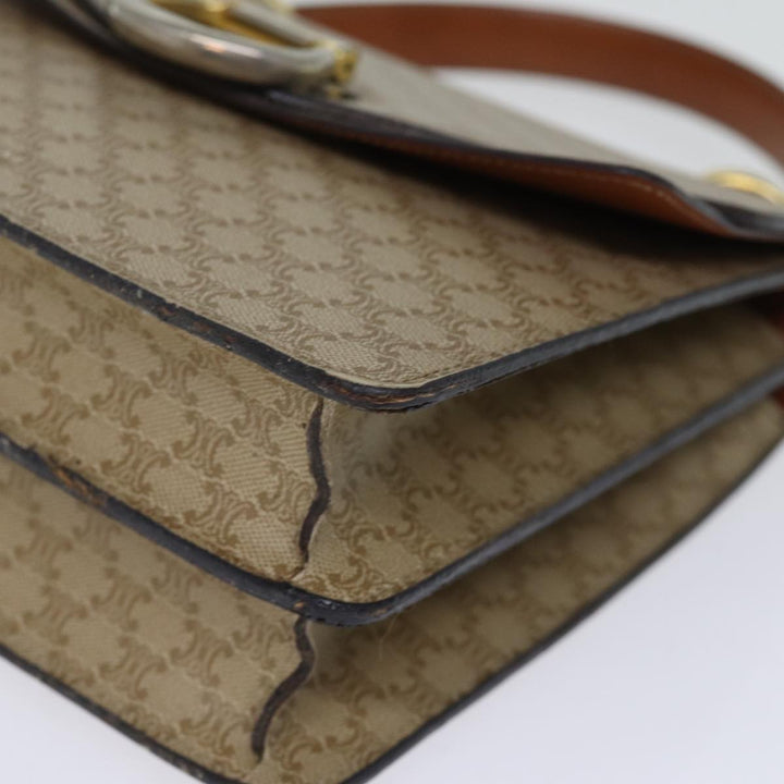 Celine Macadam Canvas Hand Bag Beige Auth 73851
