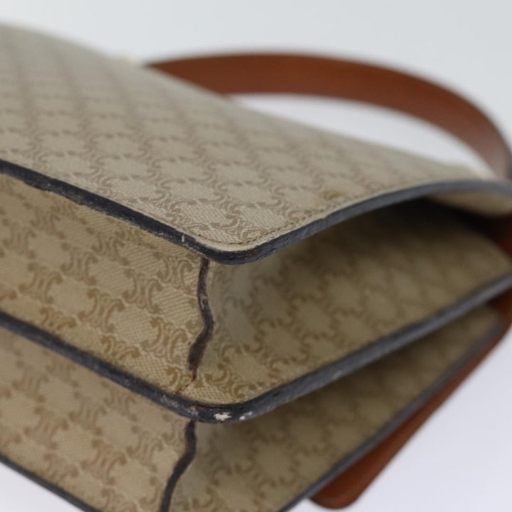 Celine Macadam Canvas Hand Bag Beige Auth 73851