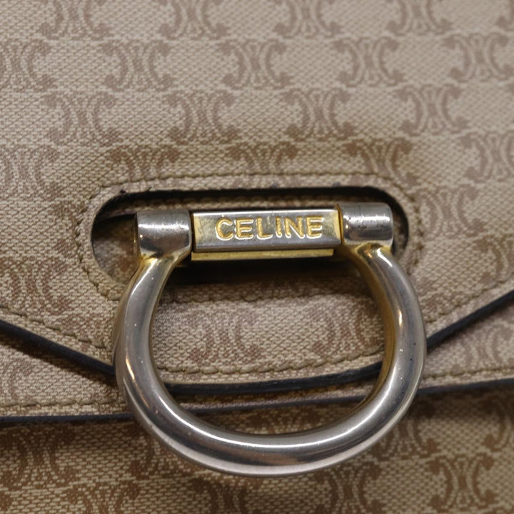 Celine Macadam Canvas Hand Bag Beige Auth 73851