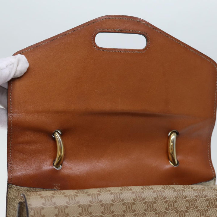 Celine Macadam Canvas Hand Bag Beige Auth 73851