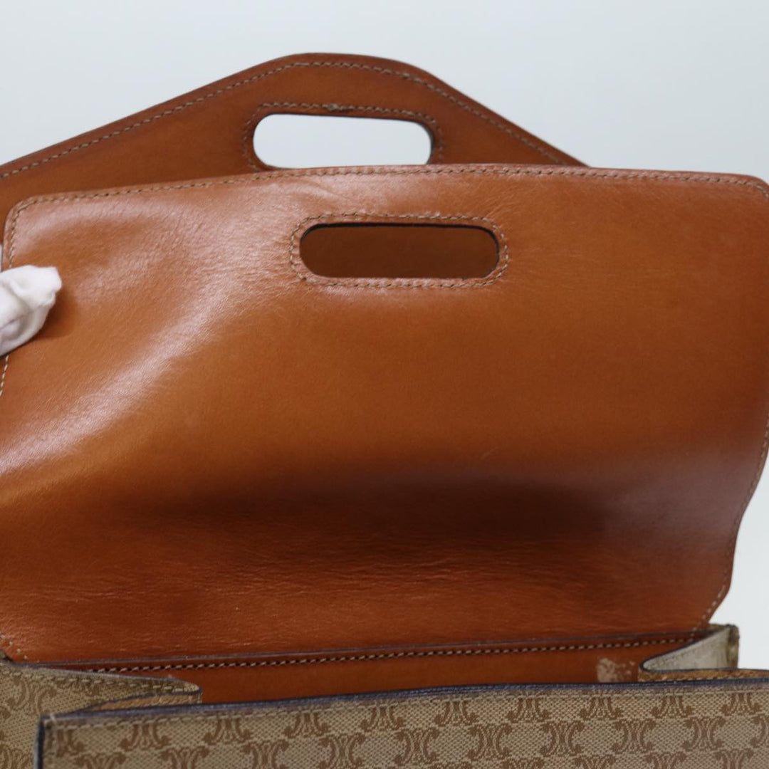 Celine Macadam Canvas Hand Bag Beige Auth 73851