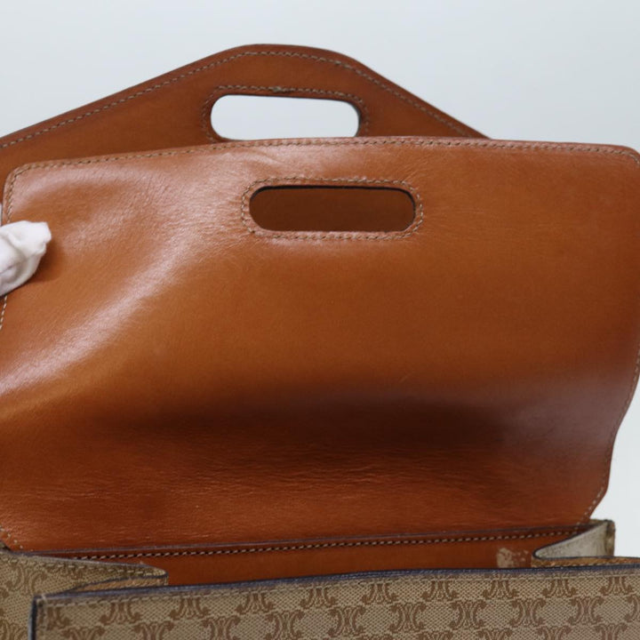 Celine Macadam Canvas Hand Bag Beige Auth 73851