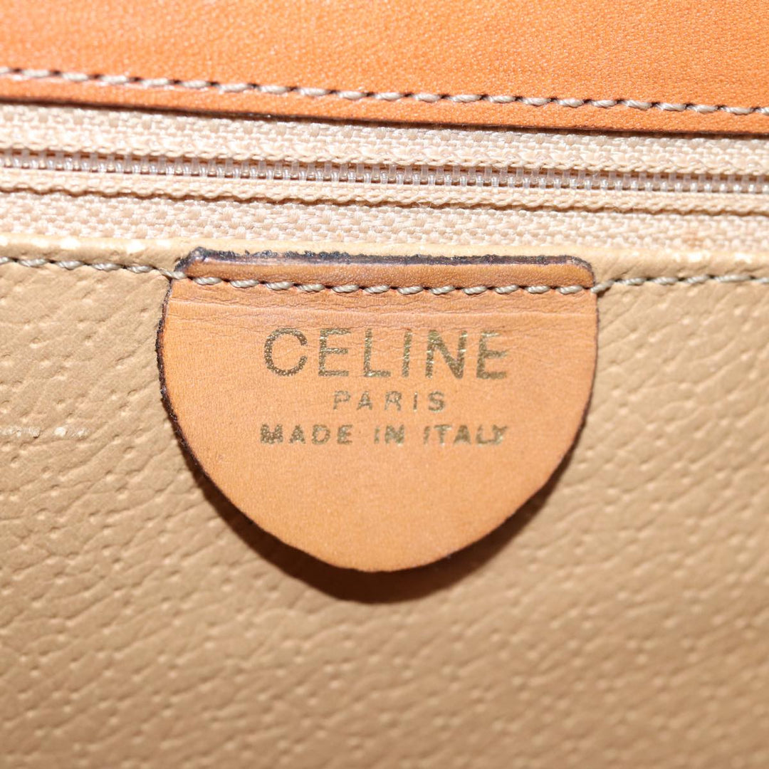 Celine Macadam Canvas Hand Bag Beige Auth 73851